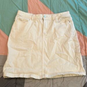 Cream Denim Skirt